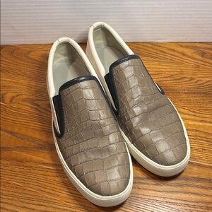 Vince Banler Crocodile Leather Slip On Sneakers